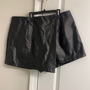Faux Leather Skort